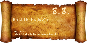 Battik Baján névjegykártya